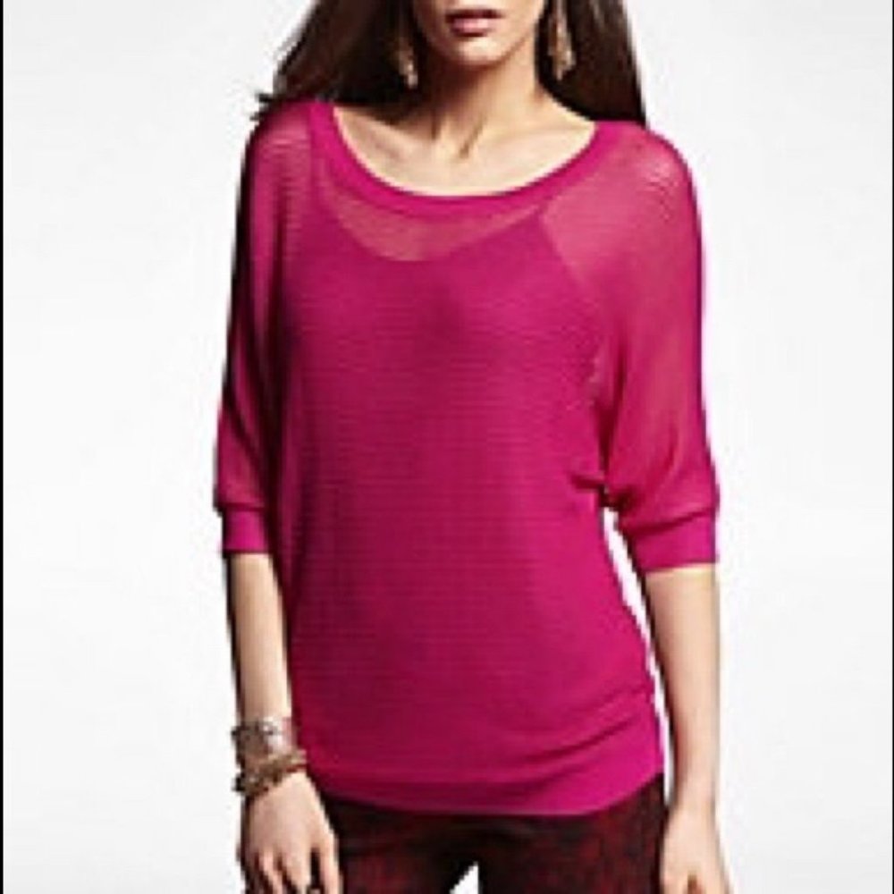 Express Open Weave Dolman Sleeve Sweater (XS)